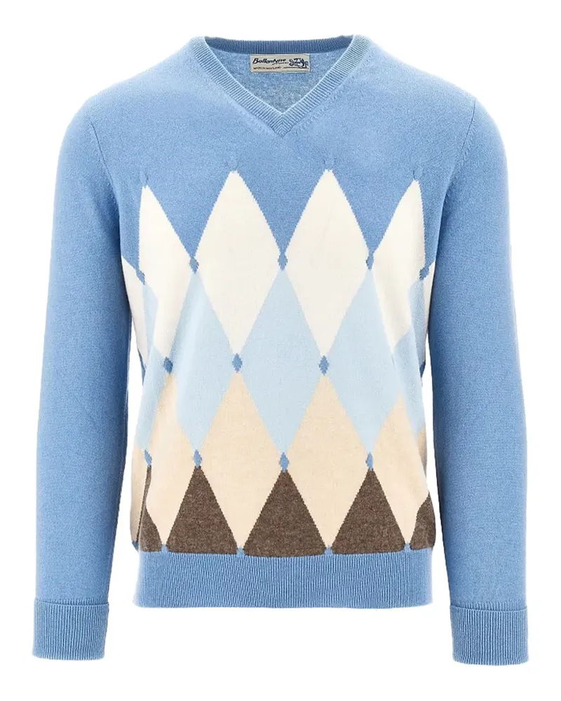 Ballantyne argyle-pattern V-neck sweater - Blau Blau