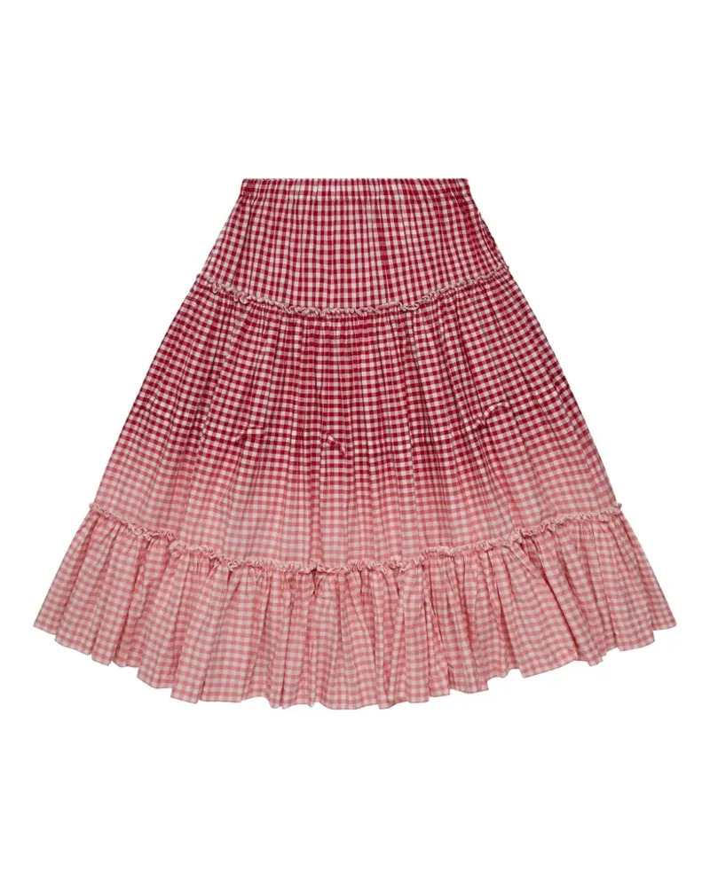 Comme des Garçons Gestufter Rock mit Vichy-Karo - Rot Rot