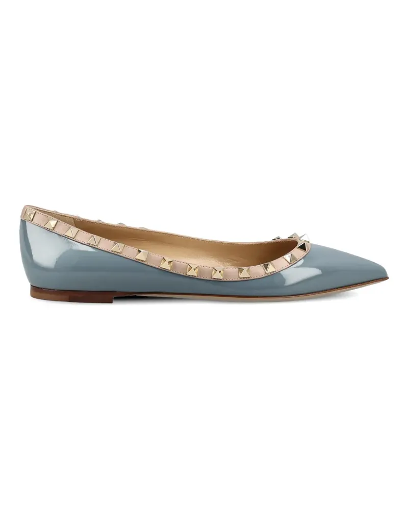 Valentino Garavani Rockstud patent ballet flats - Blau Blau
