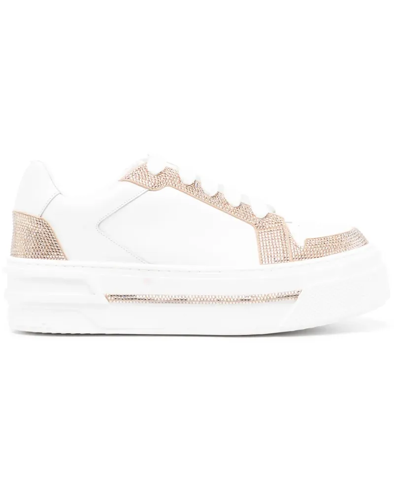 René Caovilla Sneakers mit Schnürung - Weiß Weiß