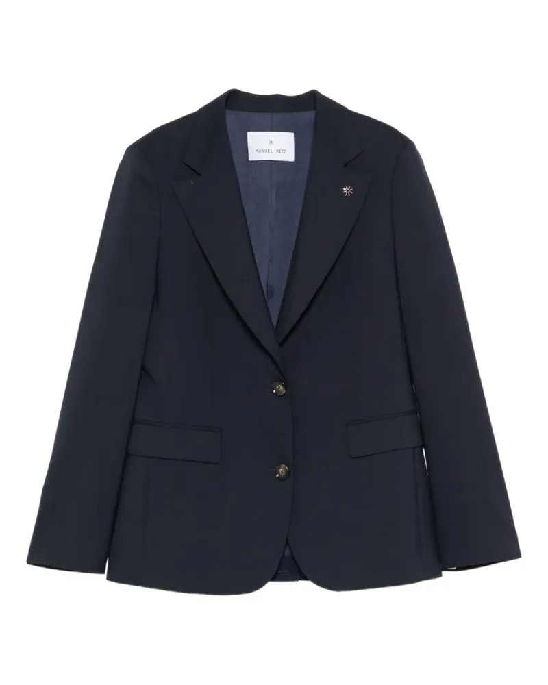 Manuel Ritz logo-pin single-breasted jacket - Blau Blau