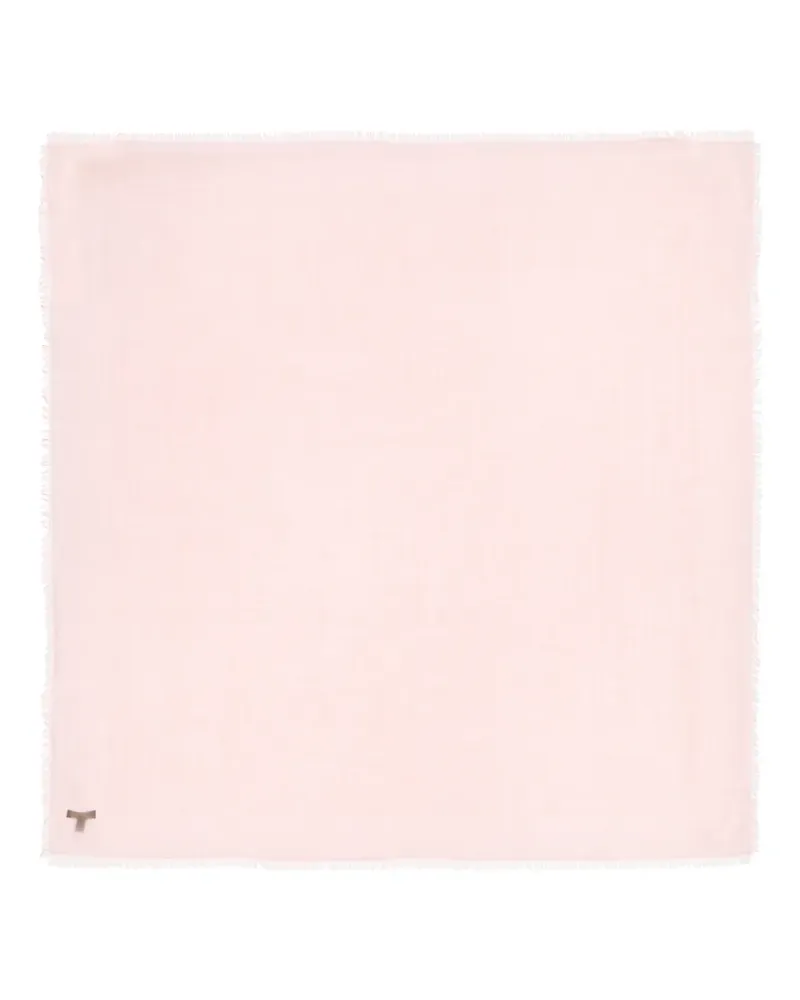 Loro Piana crest fringed scarve - Rosa Rosa