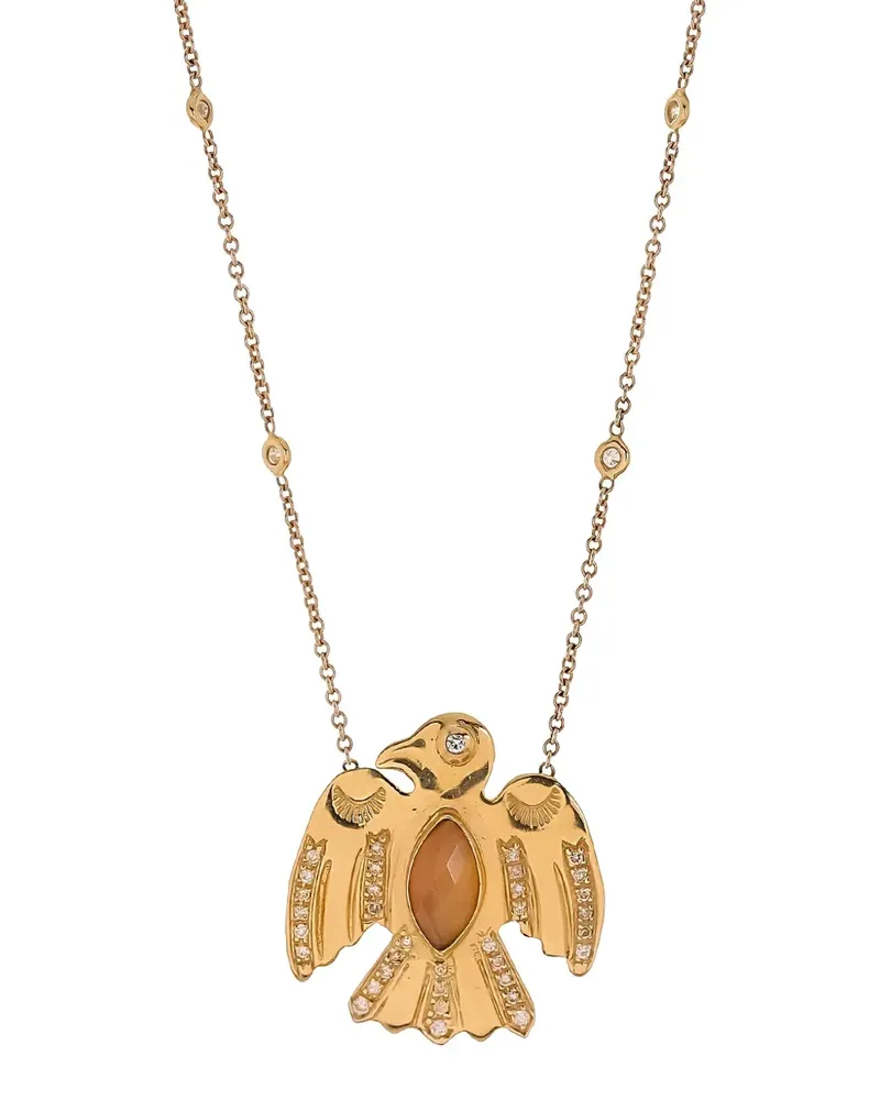 Jacquie Aiche 14kt Gelbgoldhalskette mit Diamant und Opal Gold