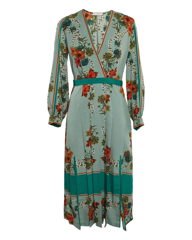 Sandro Kleid mit Blumen-Print - Blau Blau