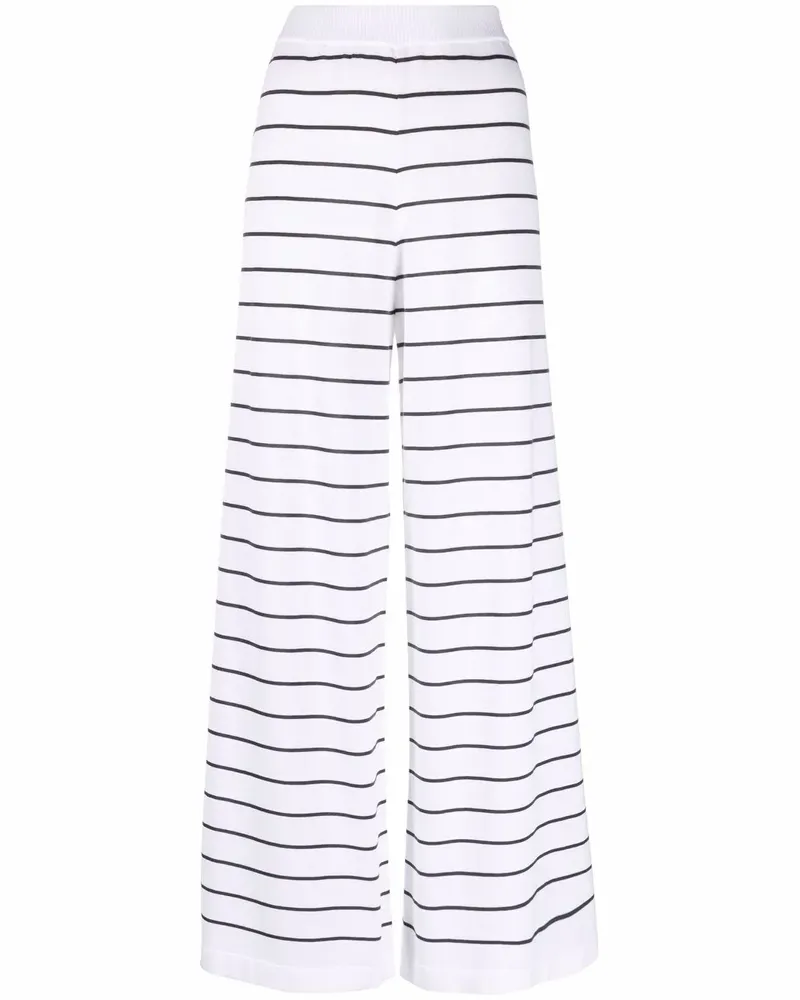 Fabiana Filippi Ausgestellte Hose mit Streifen - Weiß Weiß