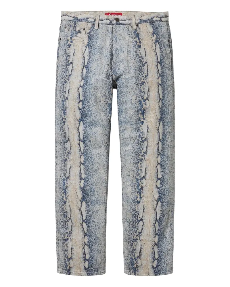 Supreme Being Stadium snake-print "Blue" jeans - Blau Blau