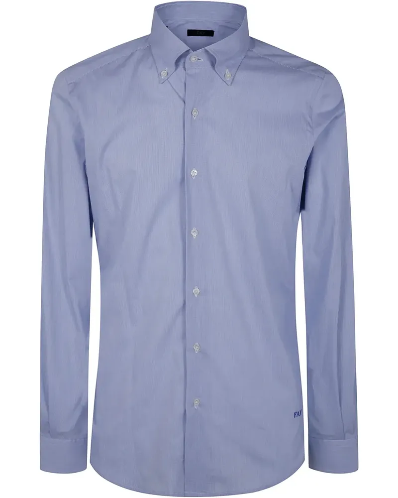 Fay Hemd mit Logo-Stickerei - Blau Blau