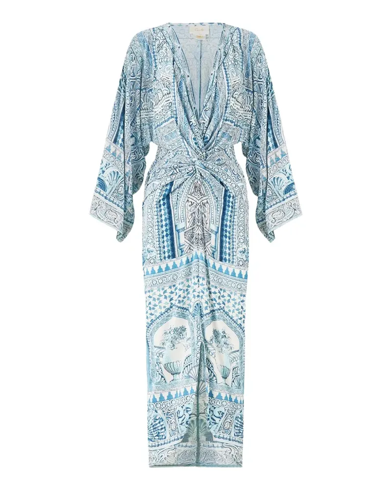 Camilla Split Twist Kleid - Blau Blau