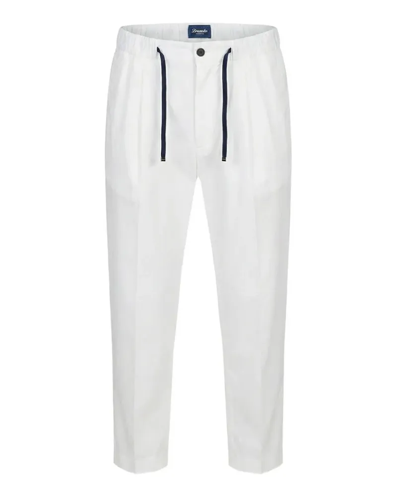 Drumohr  drawstring-detail pleated cotton trousers - Weiß Weiß