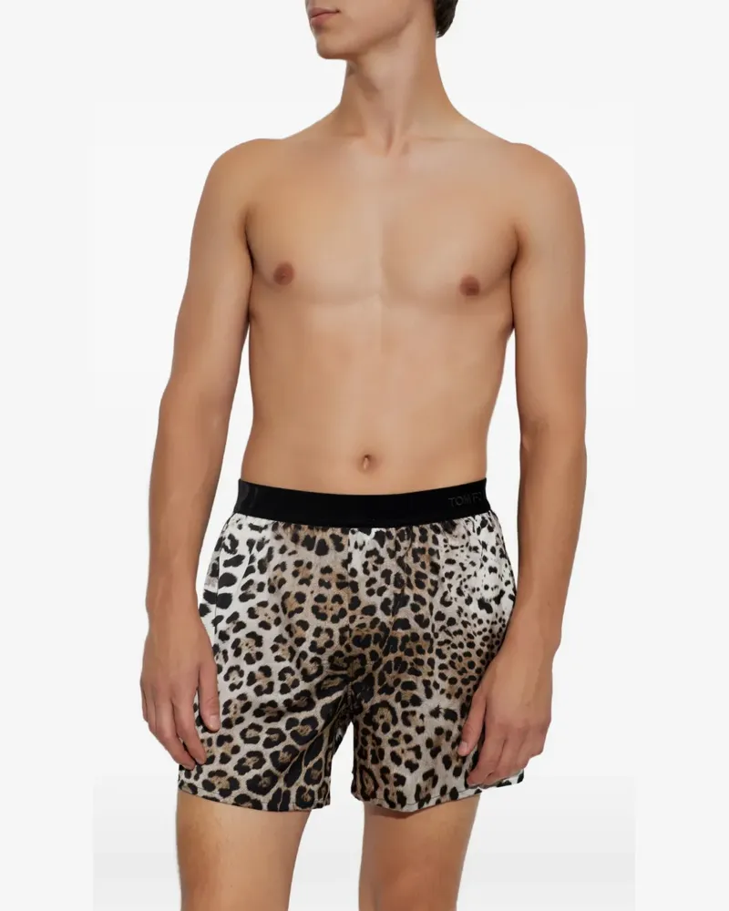 Tom Ford Shorts mit Leopardenprint - Schwarz Schwarz