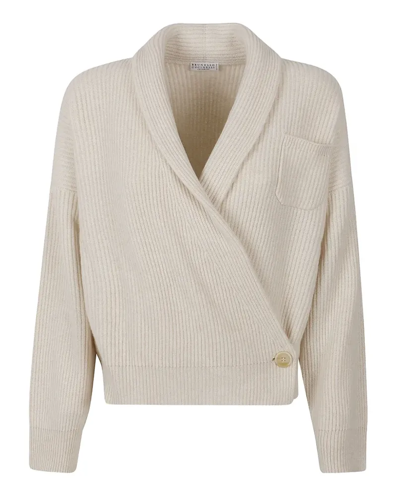 Brunello Cucinelli Gerippter Cardigan - Nude Nude