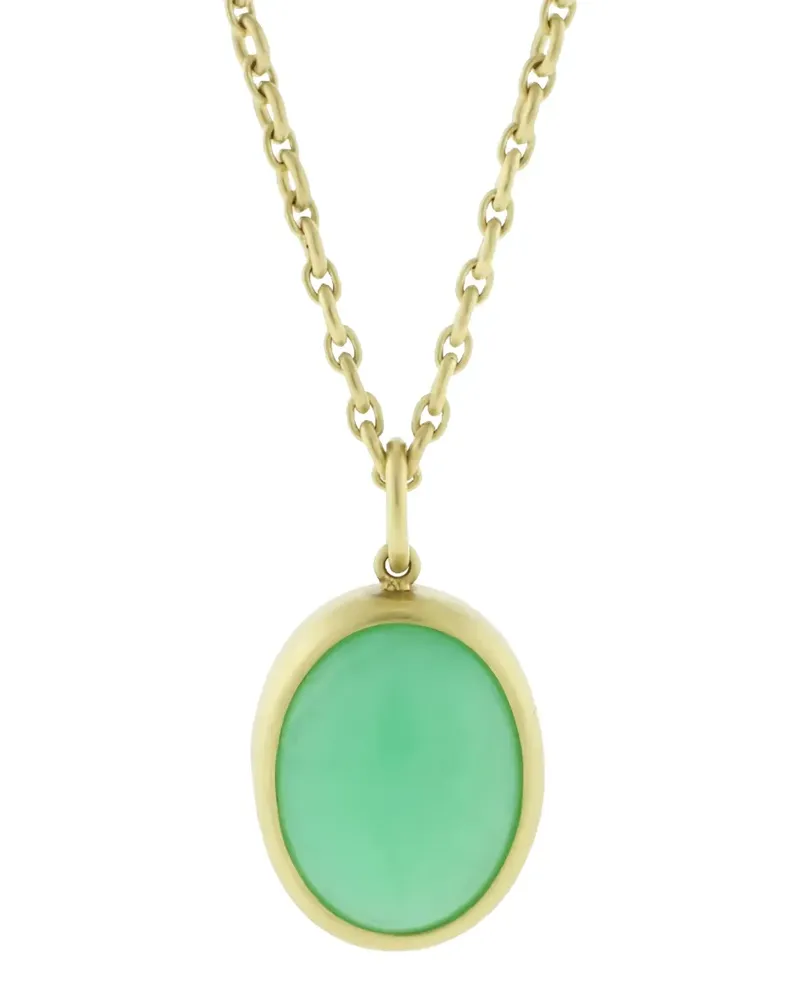 Irene Neuwirth 18kt Gelbgoldanhänger mit Chrysopras Gold