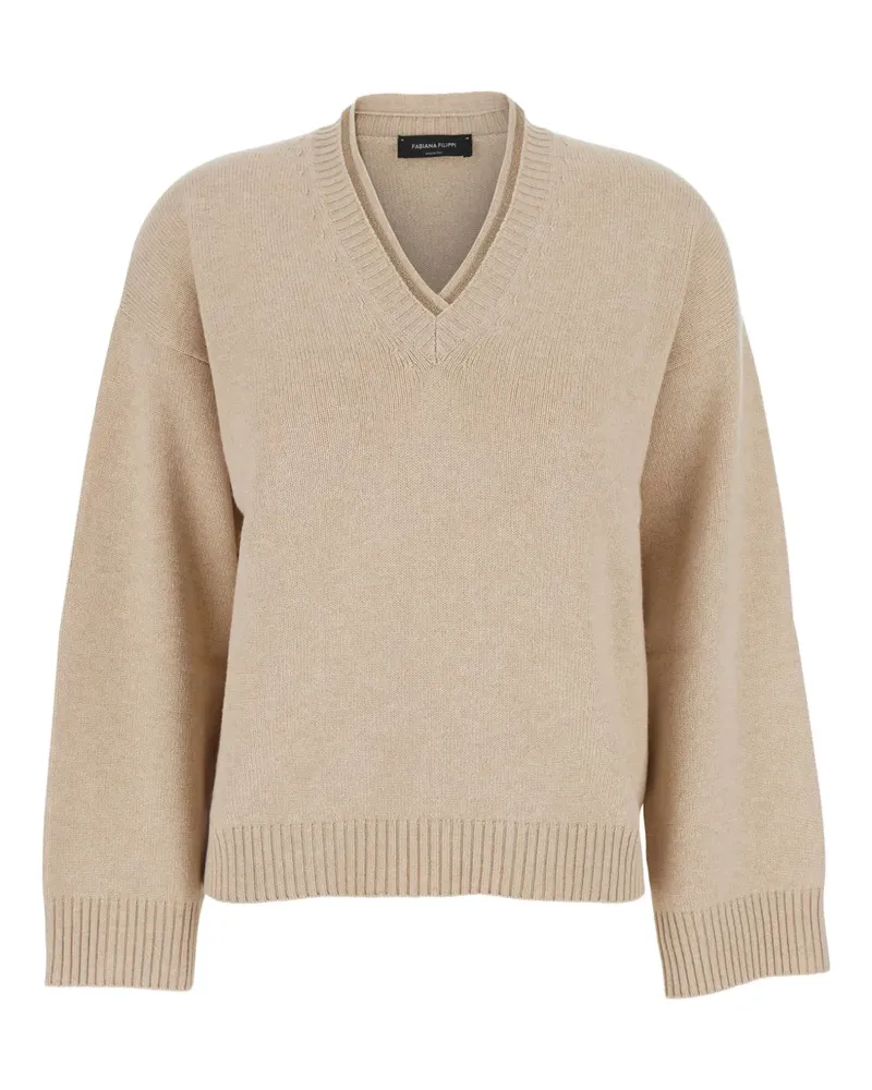 Fabiana Filippi Pullover mit V-Ausschnitt - Nude Nude
