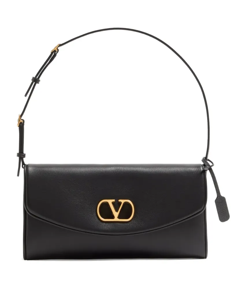 Valentino Garavani Kleine DeVain Schultertasche mit VLogo - Schwarz Schwarz