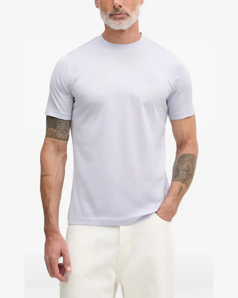 Karl Lagerfeld logo-embroidered cotton T-shirt - Violett Violett