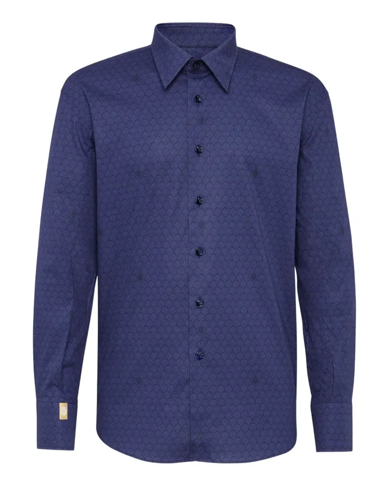 Billionaire Gold Cut lion-pattern shirt - Blau Blau