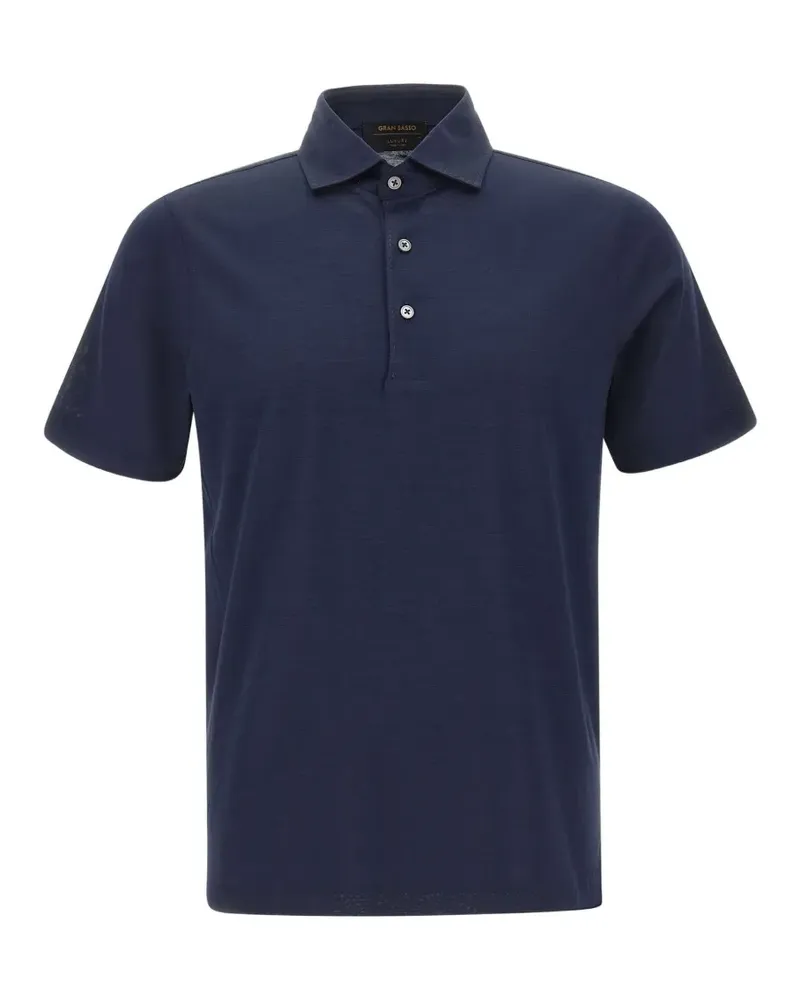 Gran Sasso short-sleeve cotton polo shirt - Blau Blau
