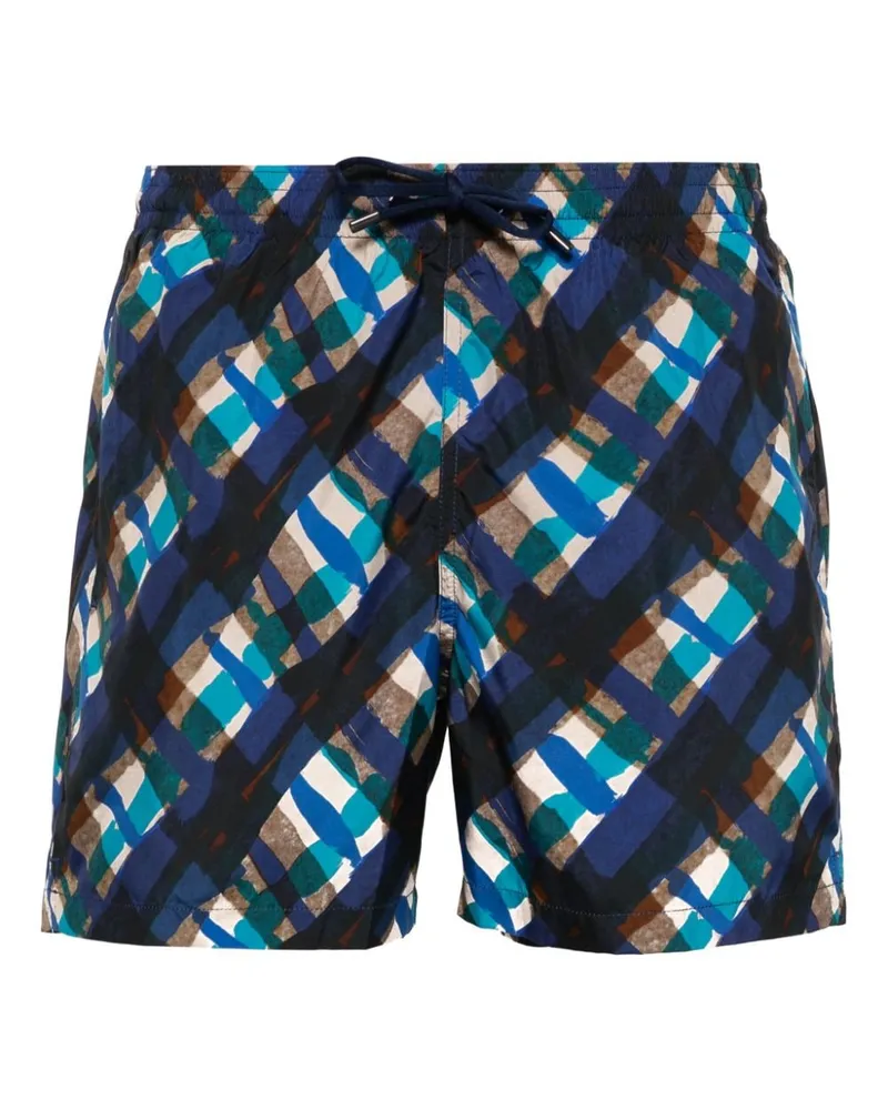 Canali Badeshorts mit abstraktem Muster - Blau Blau