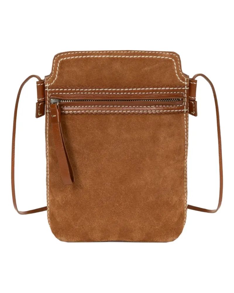 Dries van Noten Handytasche aus Wildleder - Braun Braun