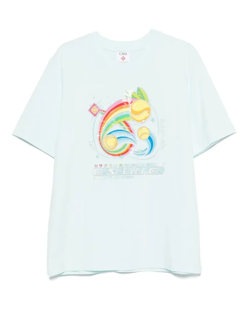 Casablanca Paris T-Shirt mit grafischem Print - Blau Blau