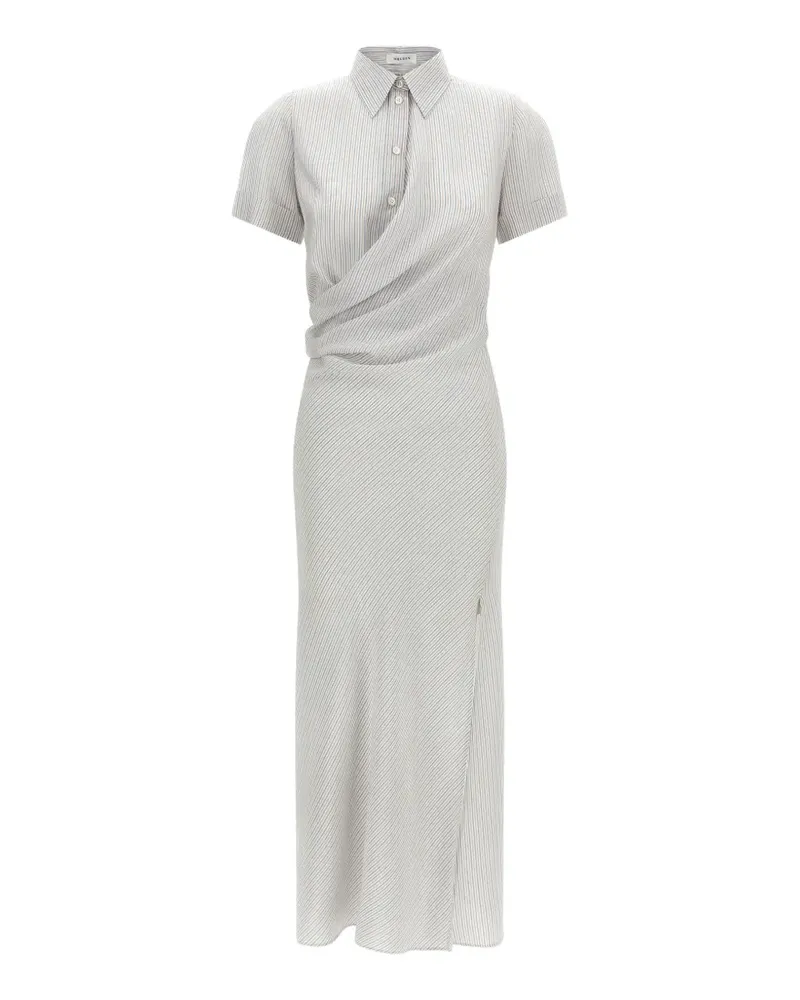 Alexander McQueen striped draped-design dress - Weiß Weiß