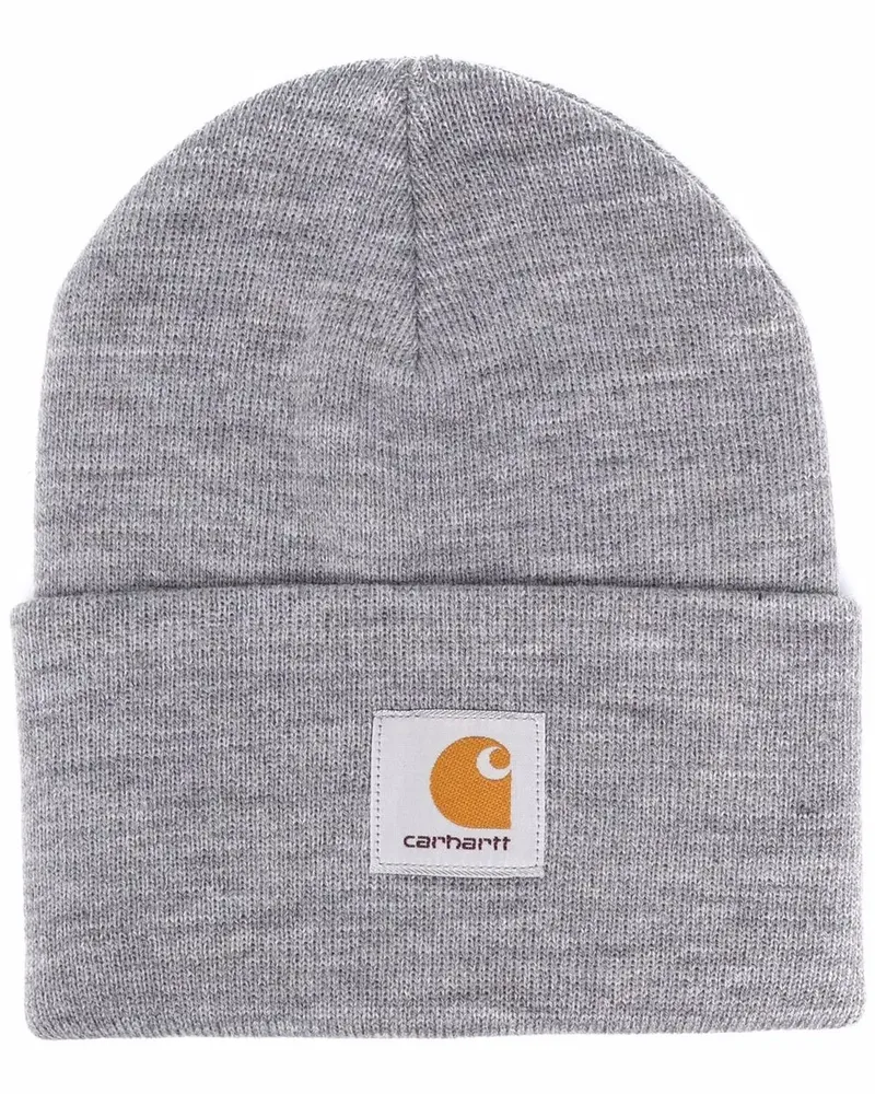Carhartt WIP Strickmütze mit Logo-Patch - Grau Grau