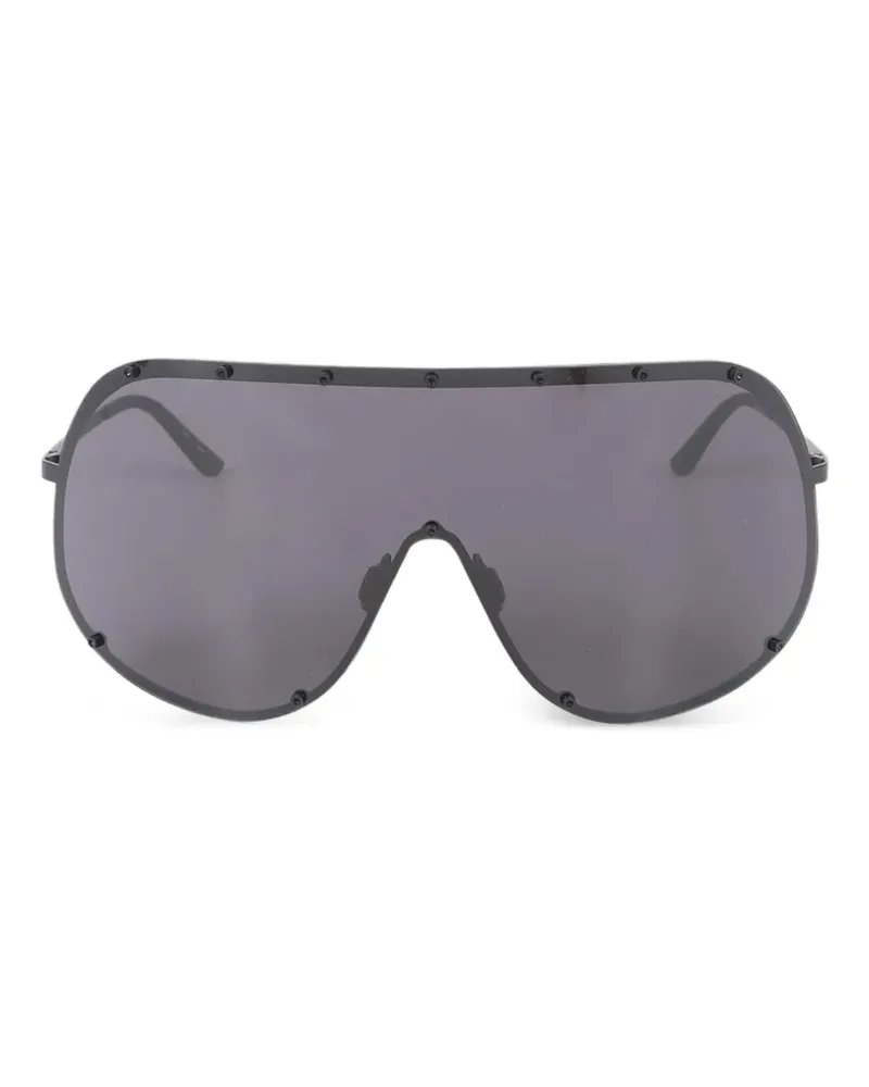 Rick Owens Sonnenbrille mit Shield-Gestell - Schwarz Schwarz