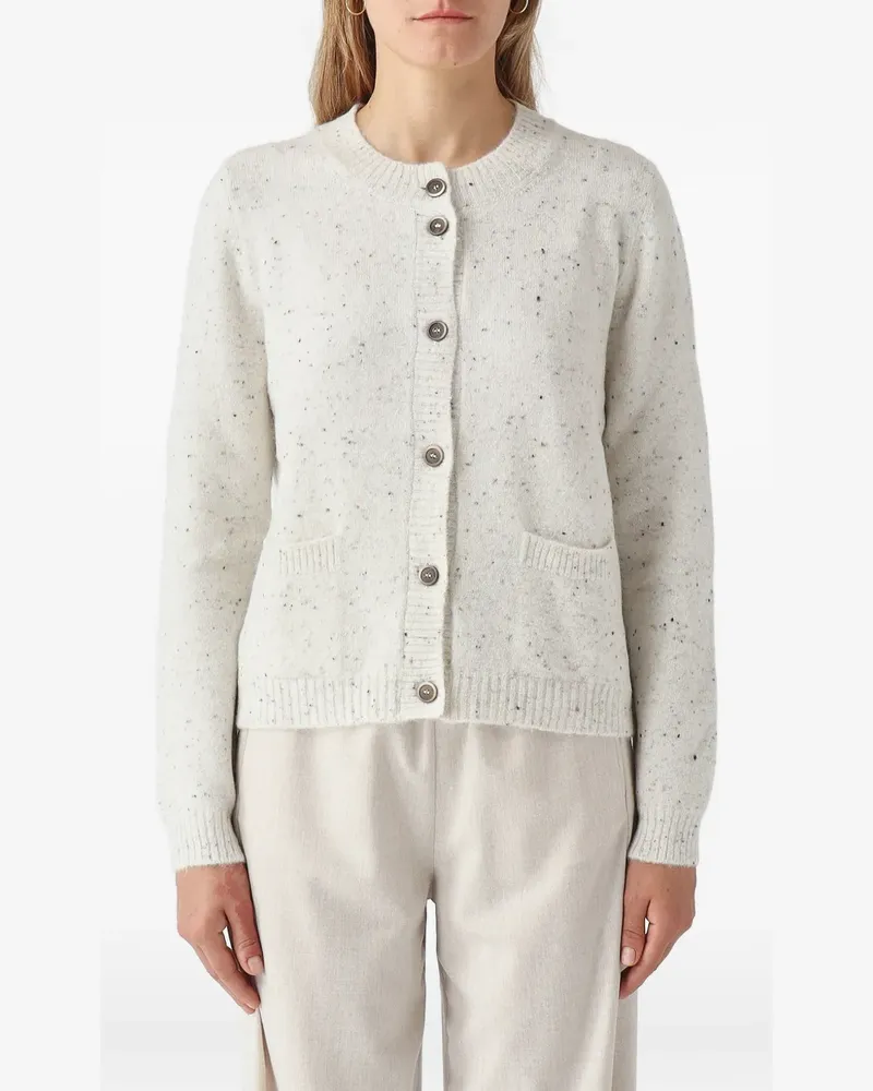 Gran Sasso flecked button-up cardigan - Nude Nude