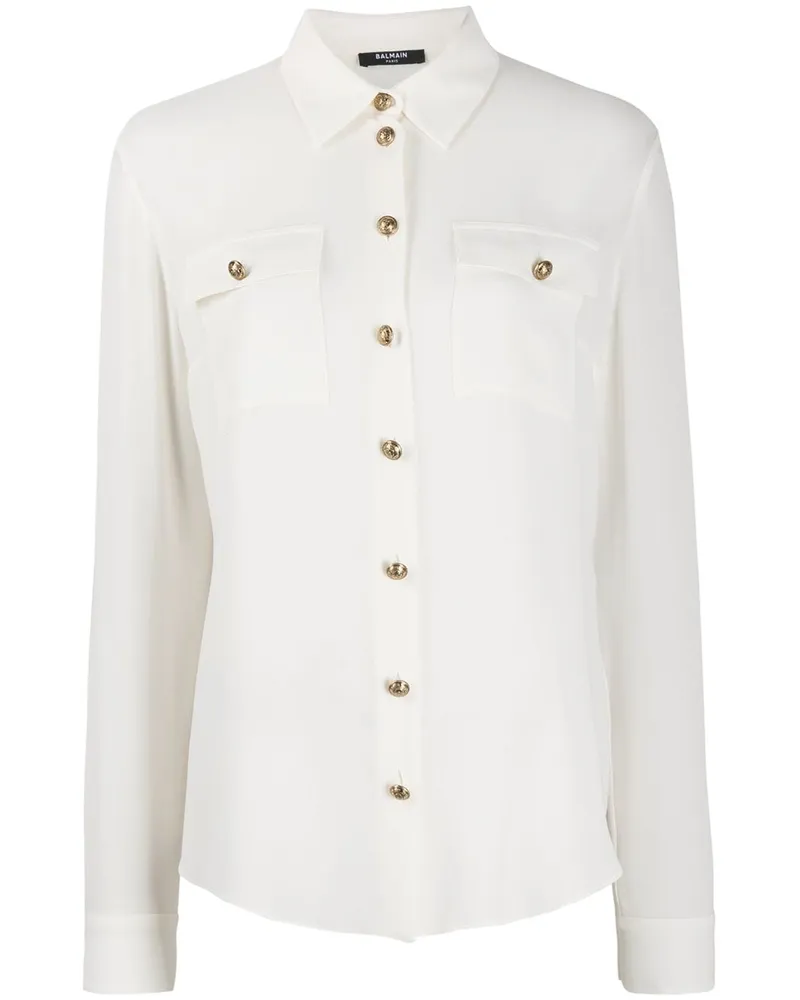 Balmain Hemd aus Seide - Weiß Weiß