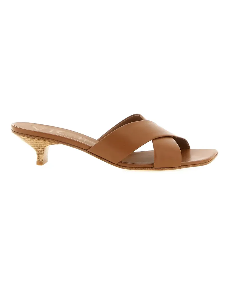 Vicini crossed bands square toe mules - Nude Nude