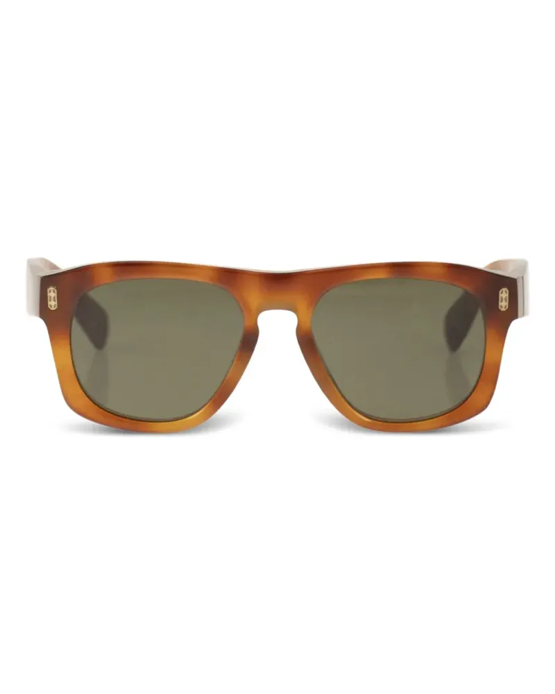 Brunello Cucinelli Eckige Sonnenbrille in Schildpattoptik - Braun Braun