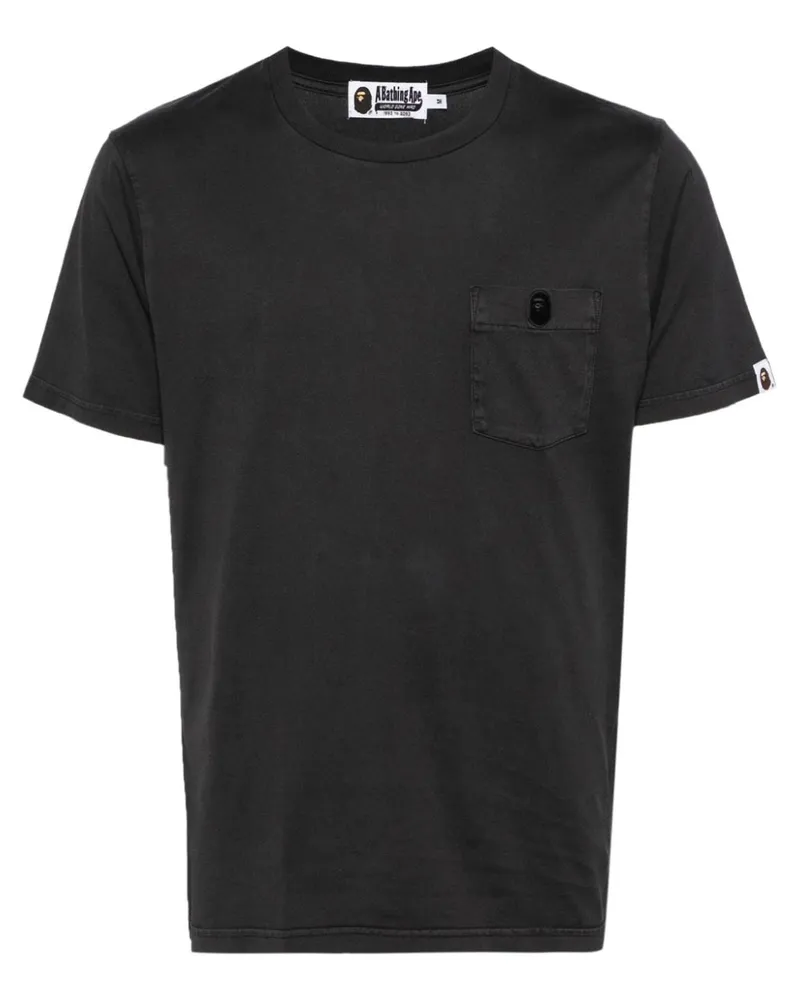 BAPE T-Shirt mit Tasche - Schwarz Schwarz