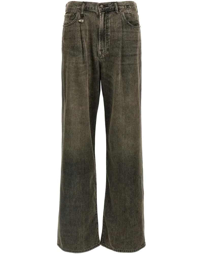 R13 Jeans mit weitem Bein - Grau Grau