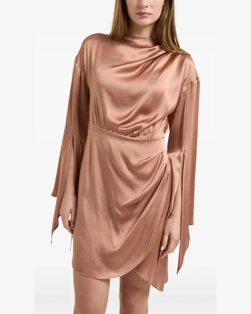 Semicouture flare-sleeves draped mini dress - Nude Nude