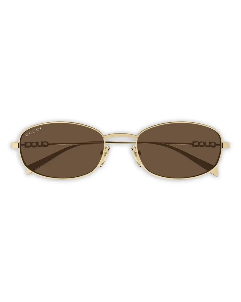 Gucci GG1940S Sonnenbrille mit ovalem Gestell - Gold Gold
