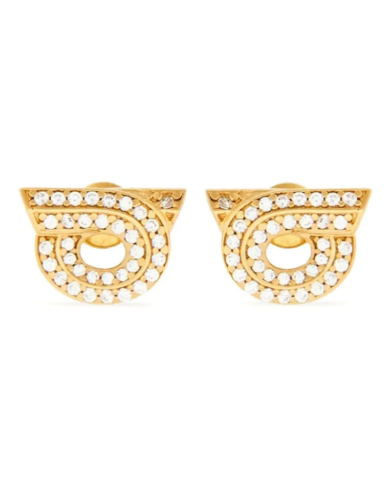 Ferragamo Gancini Ohrringe mit Strass - Gold Gold