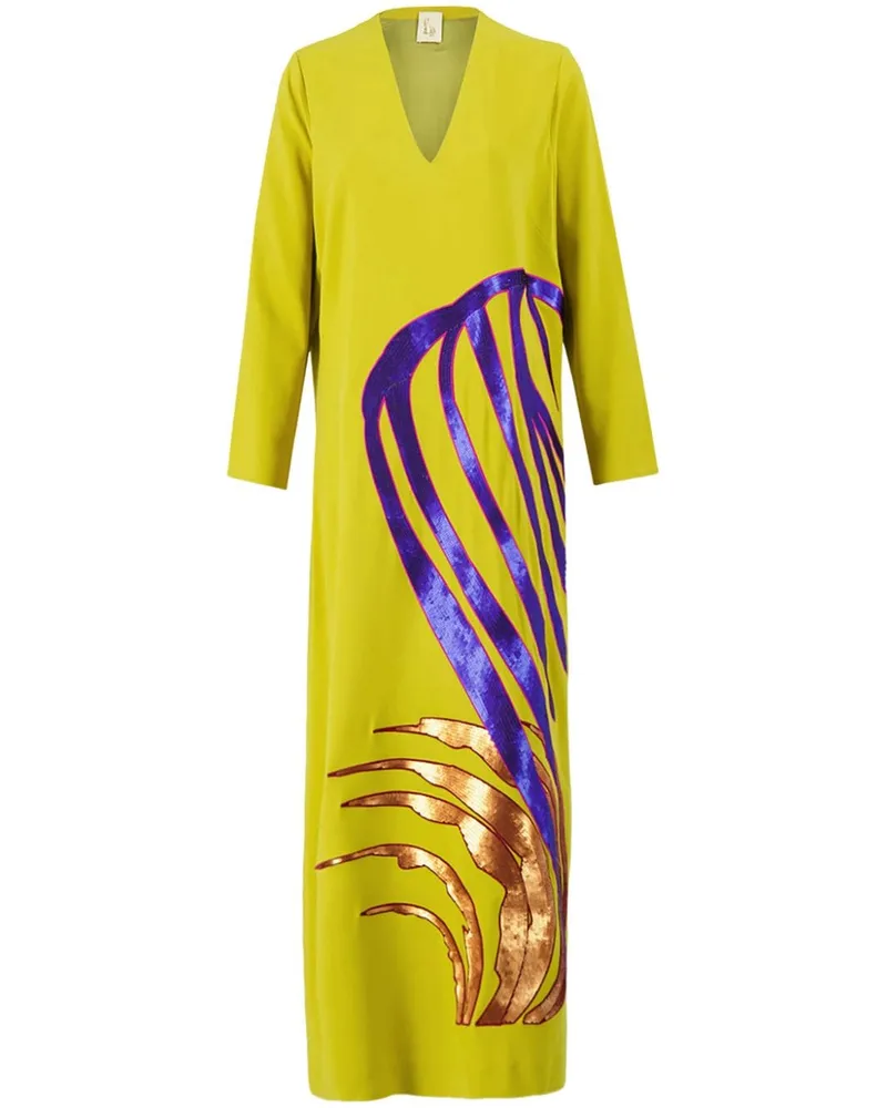 PAULA Midikleid mit V-Ausschnitt - Grün Grün