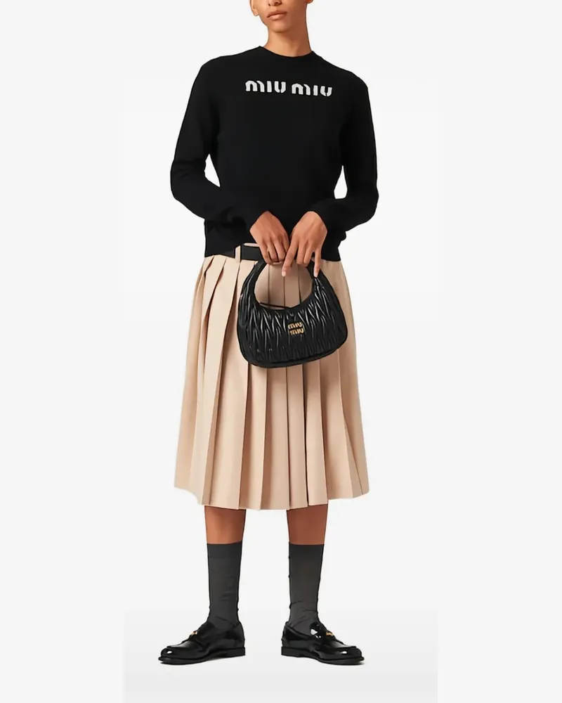 Miu Miu Kaschmirpullover aus Logo-Jacquard - Schwarz Schwarz