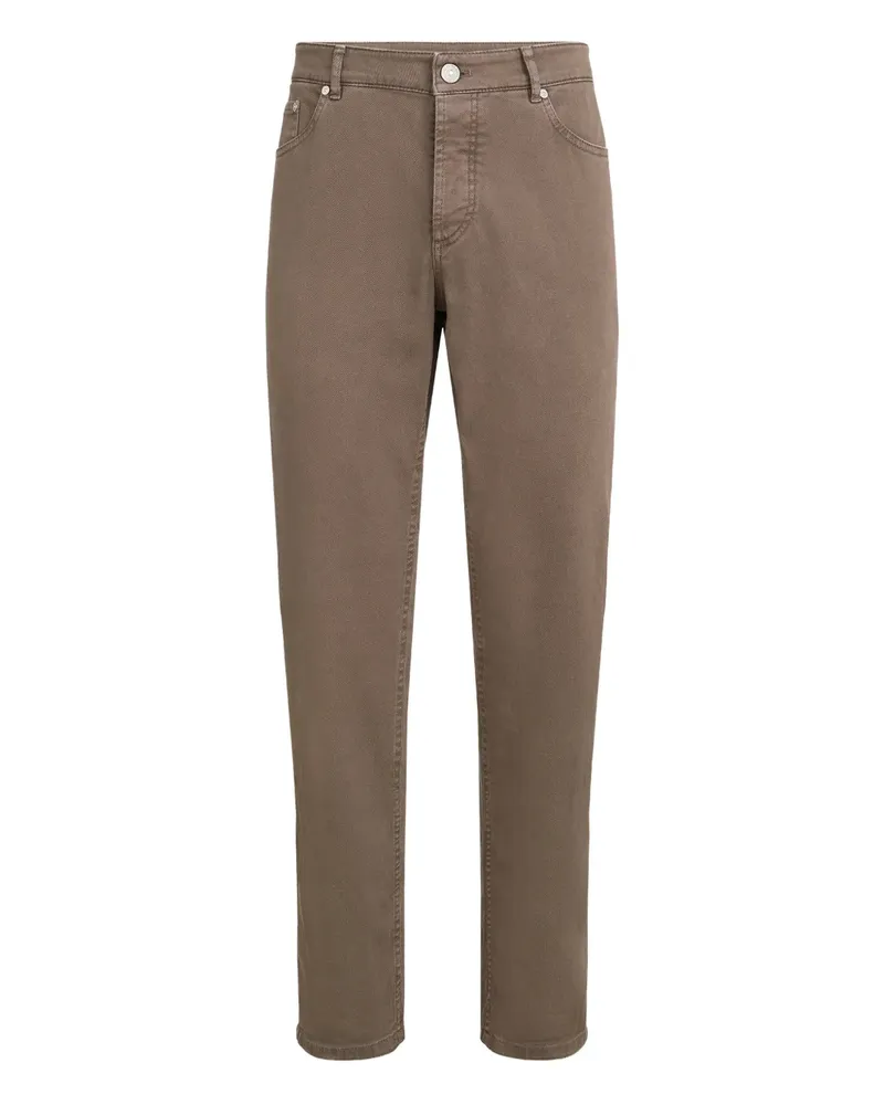 Brunello Cucinelli Five-Pocket-Hose mit Knopfverschluss - Braun Braun