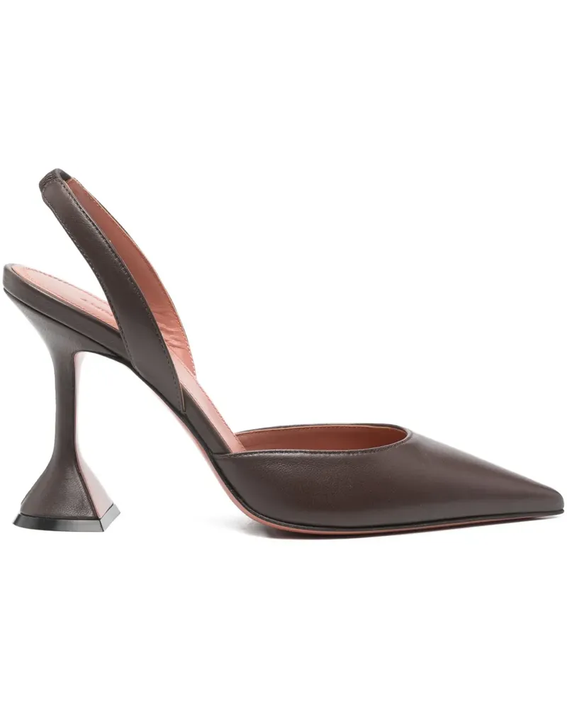 Amina Muaddi Spitze Holli Slingback-Pumps 95mm - Braun Braun