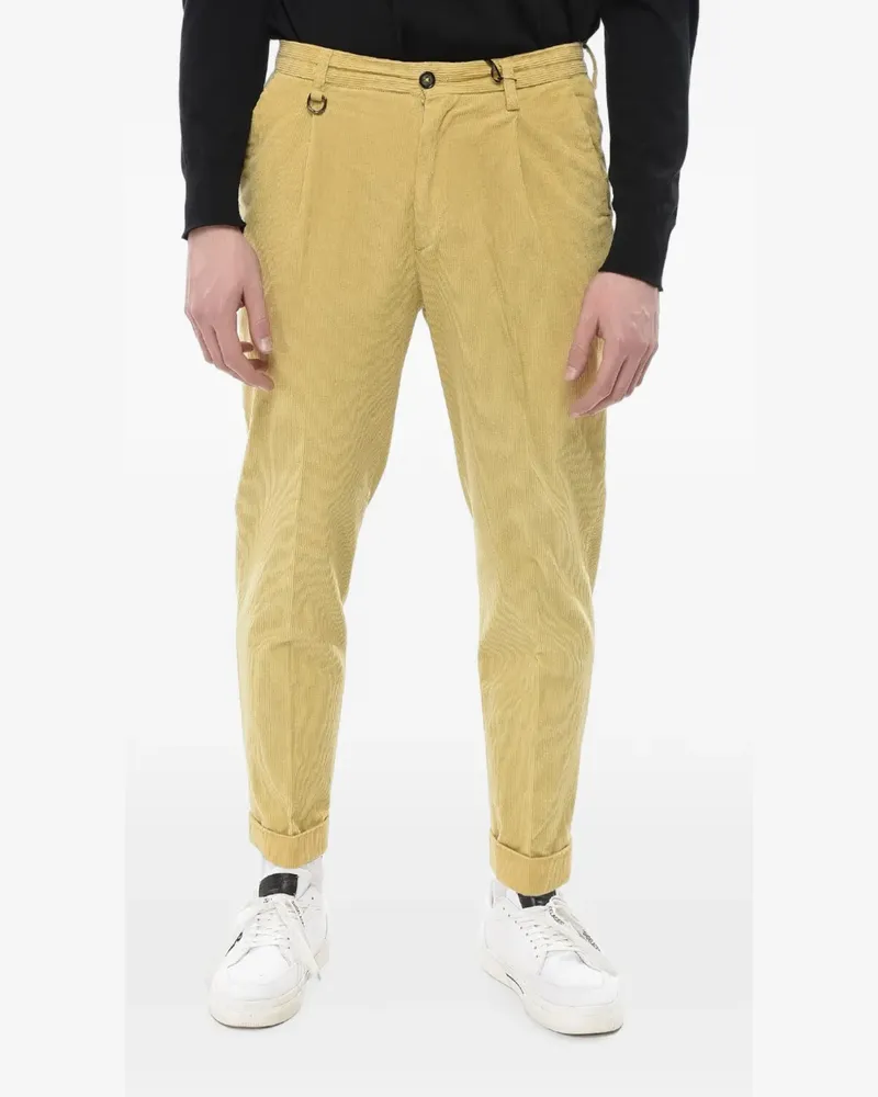 Paolo Pecora Milano pleated corduroy trousers - Gelb Gelb
