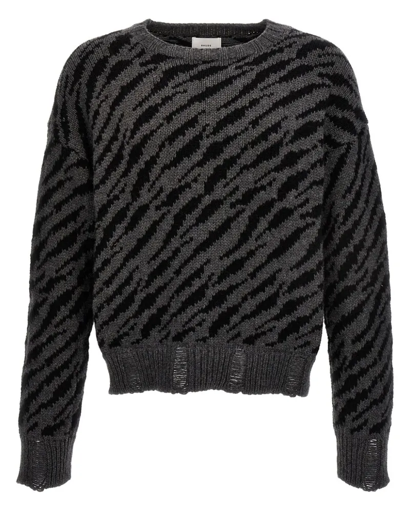 RHUDE Zebra Pullover - Grau Grau