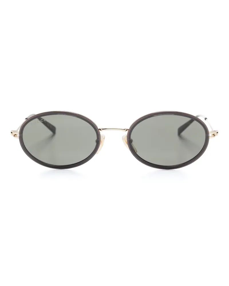 Gucci Sonnenbrille mit ovalem Gestell - Grau Grau