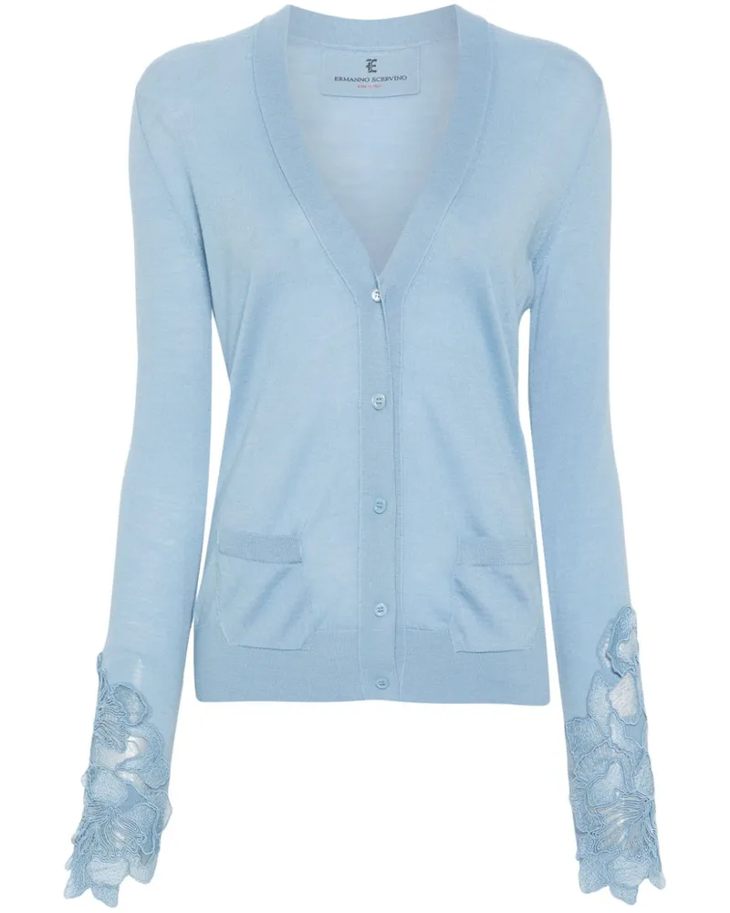 Ermanno Scervino Cardigan mit Spitzendetail Blau