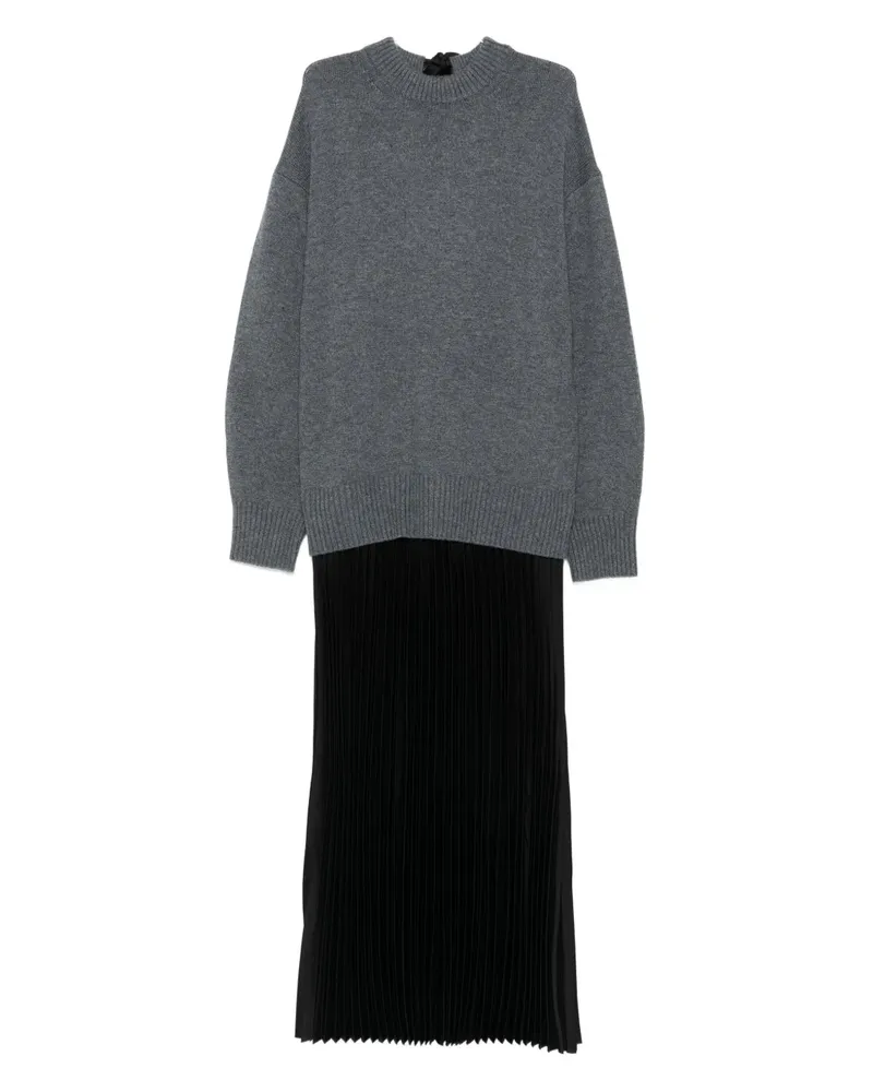Maje Pulloverkleid mit Falten - Grau Grau