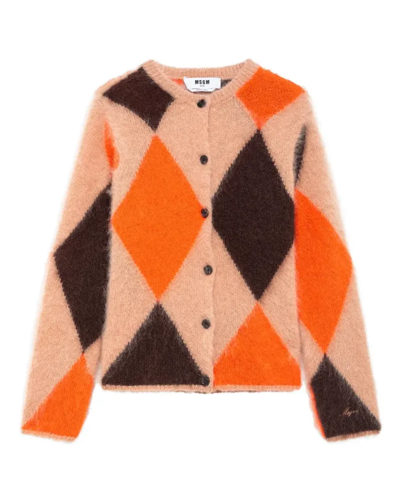 MSGM Cardigan mit Argyle-Muster - Nude Nude