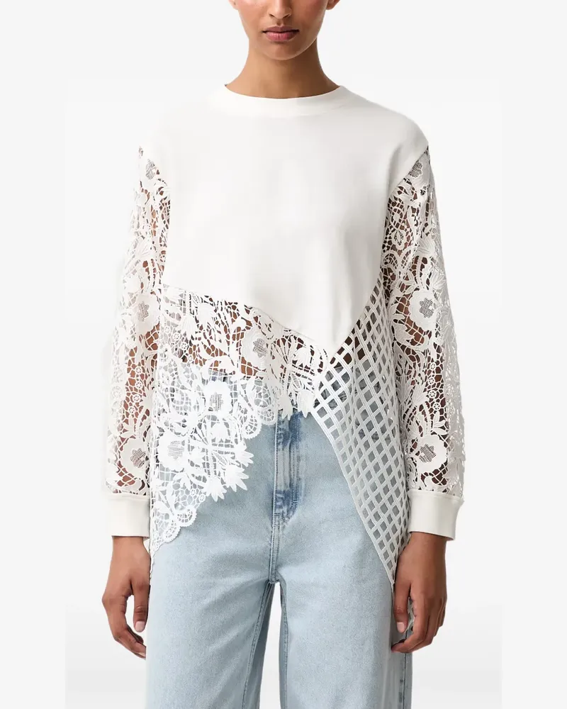 AllSaints Asymmetrisches Malorie Sweatshirt - Weiß Weiß