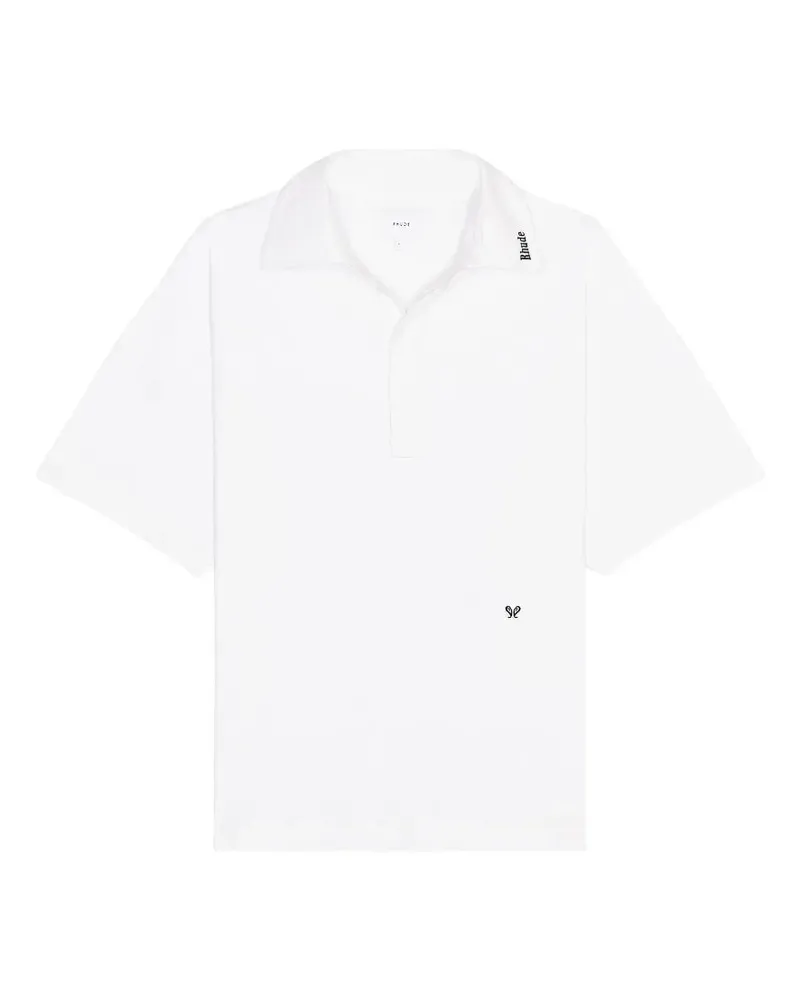 RHUDE logo-embroidered polo shirt - Weiß Weiß