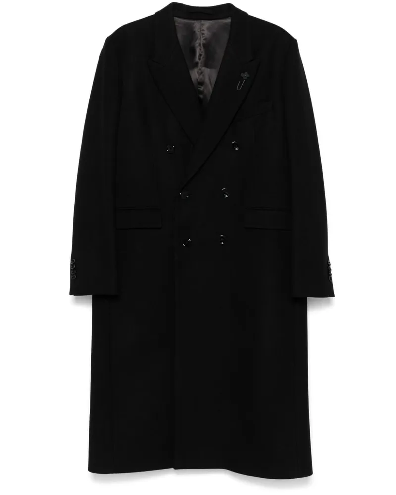 LARDINI double-breasted coat Schwarz