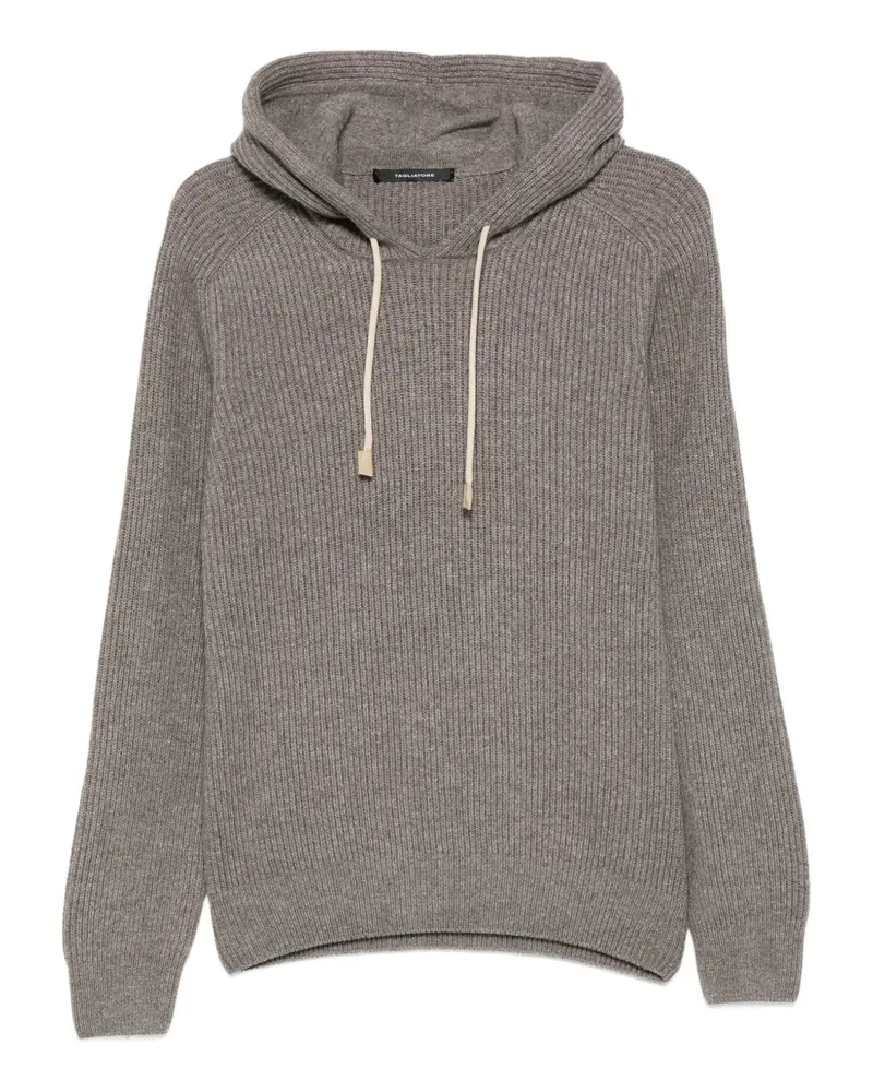 Tagliatore Gerippter Hoodie - Grau Grau